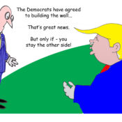 Trump wall cartoon