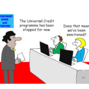 sanction Universal credit cartoon