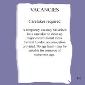 Job advert caretaker Prime Minister