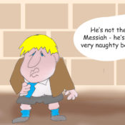 Messiah Boris Johnson cartoon