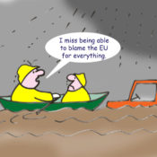 Ted Harrison cartoon on the UK’s flooding