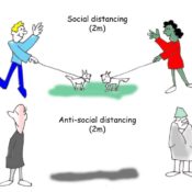 Coronavirus social distancing cartoon