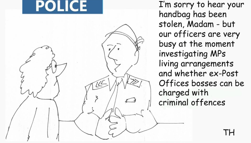 Today’s election issue – police and crime  – Ted Harrison cartoon