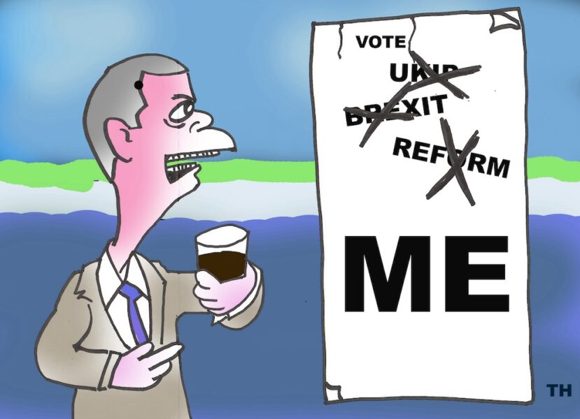 Nigel Farage General election 2024 cartoon