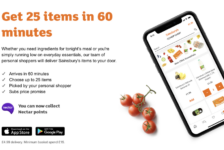 Discover Sainsbury’s Chop Chop: 25 items delivered to your door in 60 minutes. Convenience at a £4.99 fee, with a £15 minimum spend and Nectar points rewards